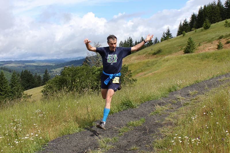 30k participant out of control and having fun running down Fitton Green trail